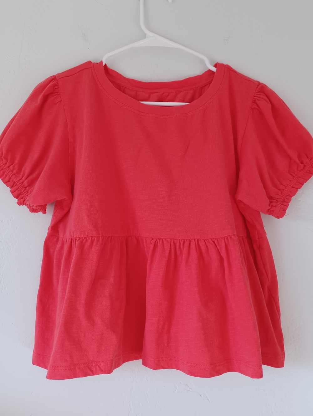 Anthrpology Red Peplum Tee Top - Soft Cotton